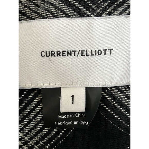 Current/Elliott The Patchwork Project Shirt Womens Size 1 Small Phantom Plaid - Picture 3 of 5